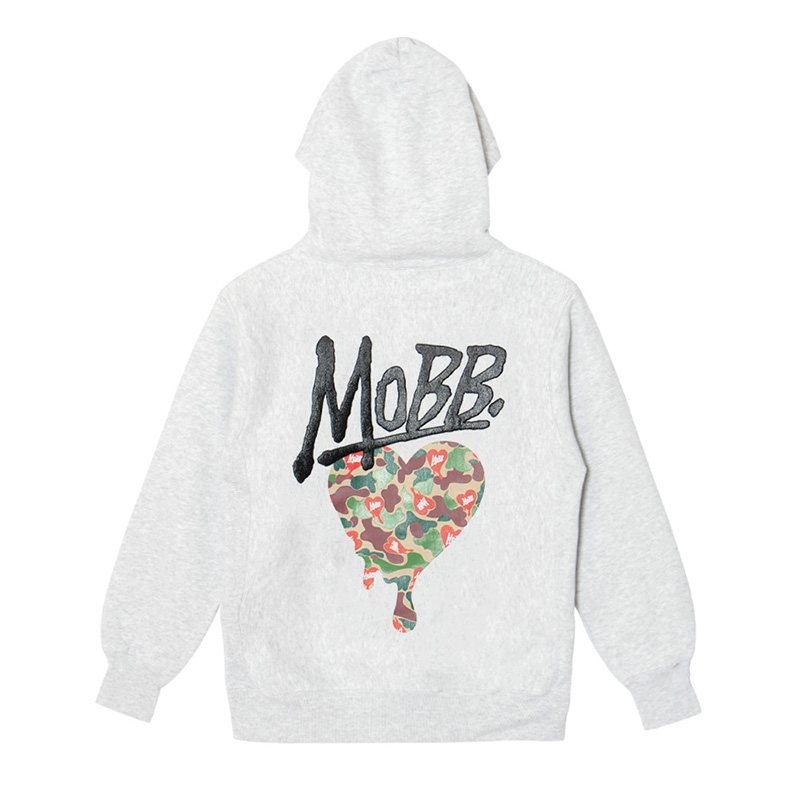 HEART DRIP CAMO HOODIE -GREY-