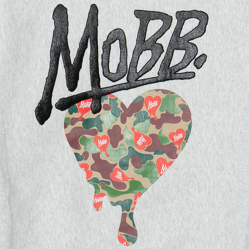HEART DRIP CAMO HOODIE -GREY-