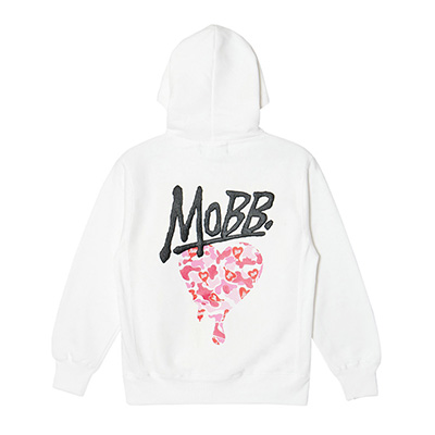 HEART DRIP CAMO HOODIE -WHITE-