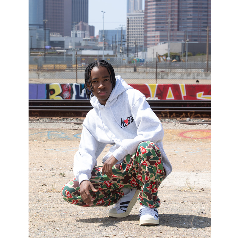 HEART DRIP CAMO PANTS -BEIGE-