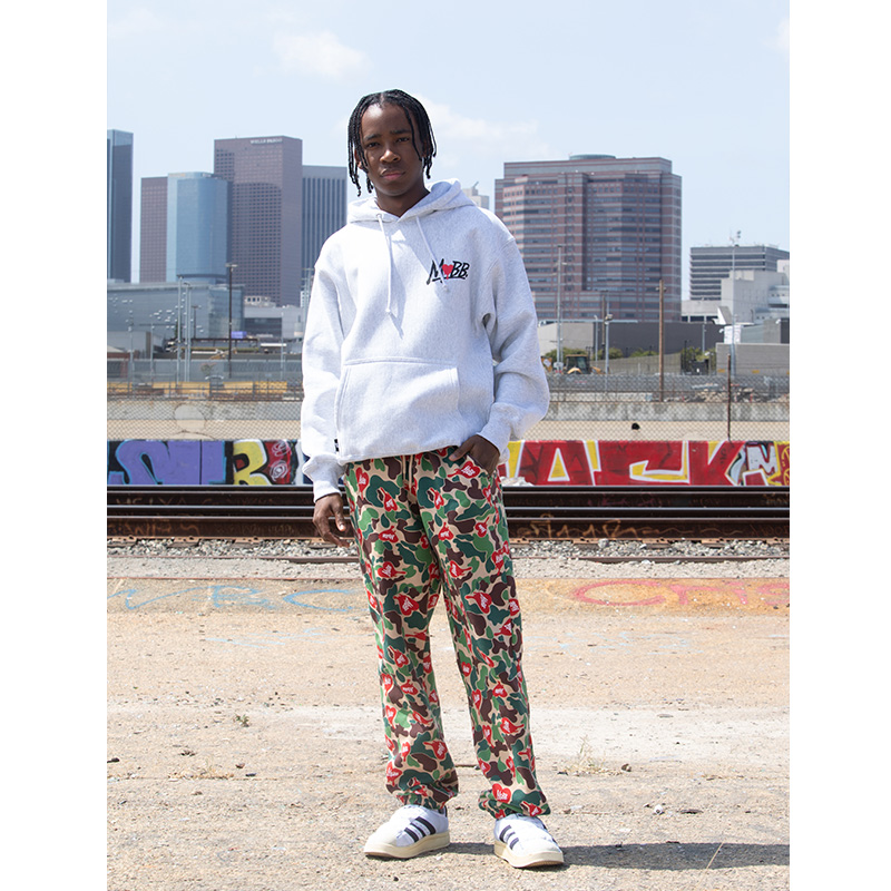 HEART DRIP CAMO PANTS -BEIGE-