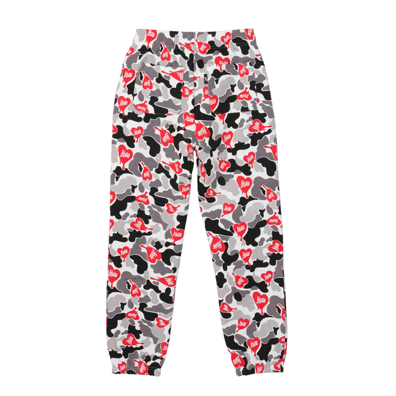 HEART DRIP CAMO PANTS -BLACK-