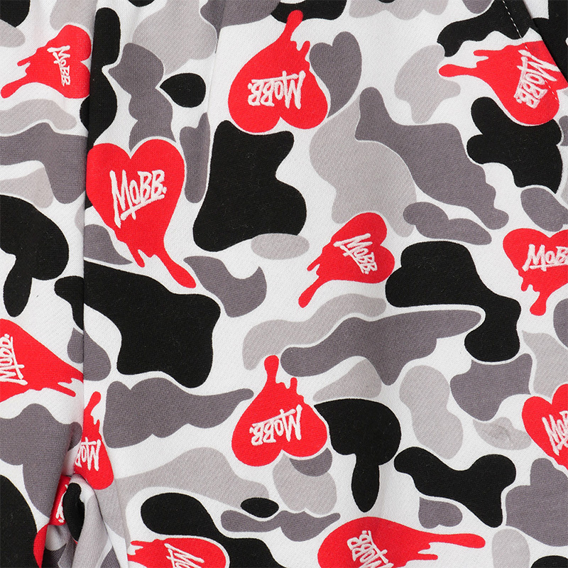 HEART DRIP CAMO PANTS -BLACK-