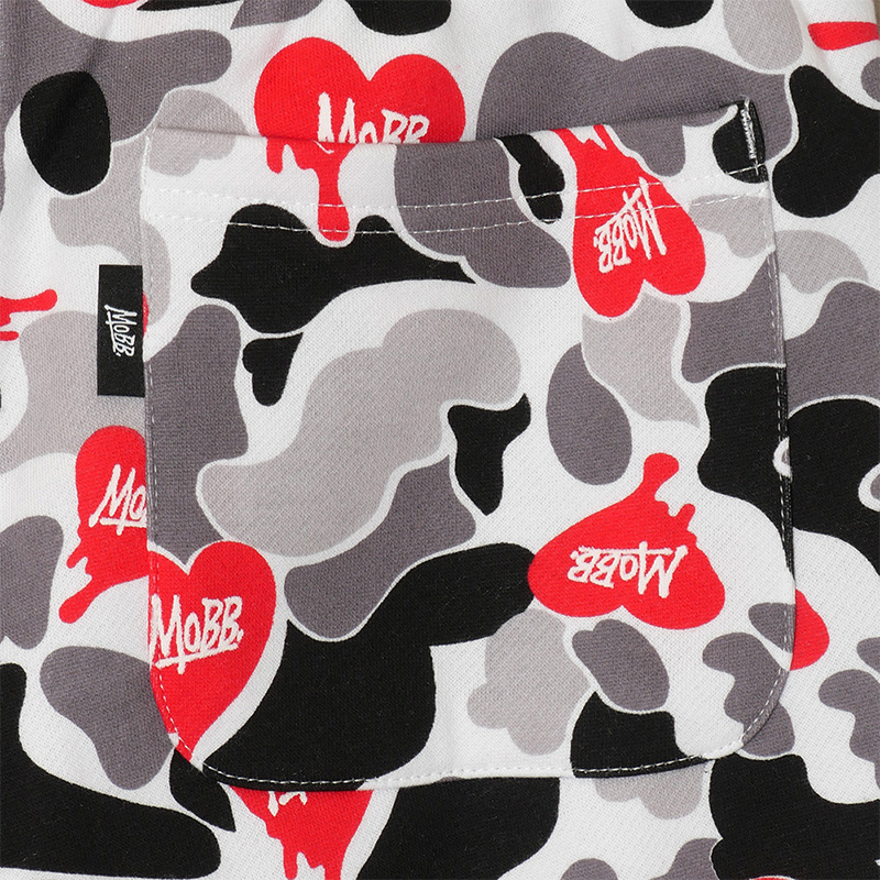 HEART DRIP CAMO PANTS -BLACK-