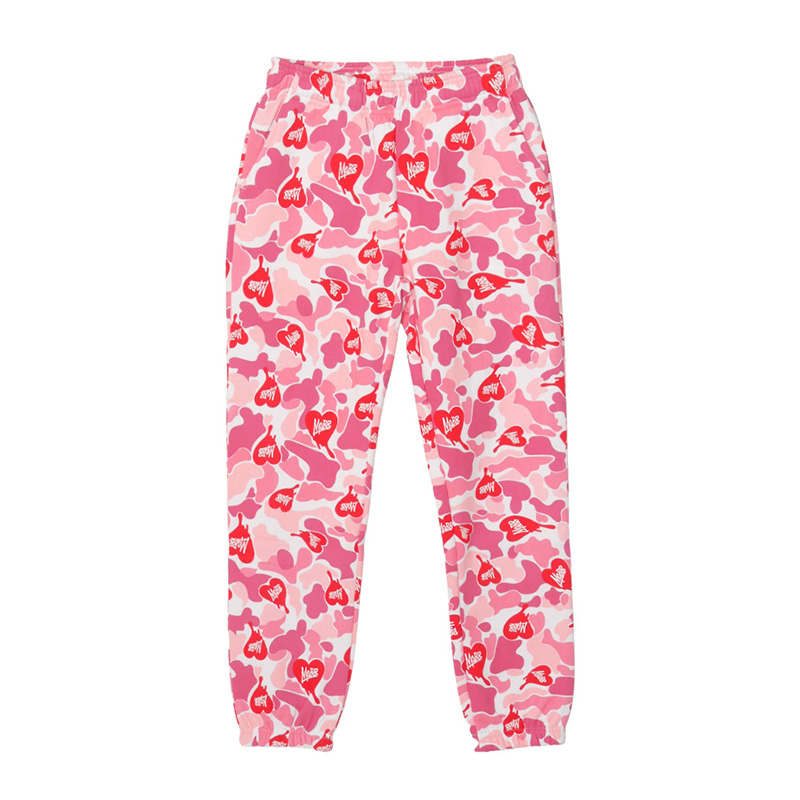 HEART DRIP CAMO PANTS -PINK-