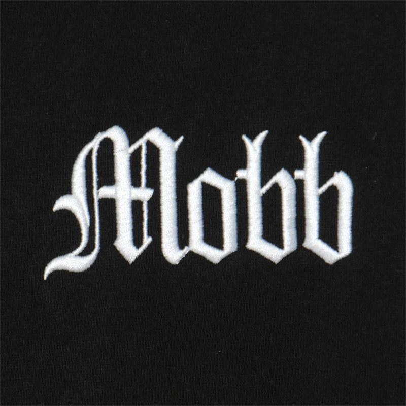 OLD LETTER ZIP HOODIE -BLACK-