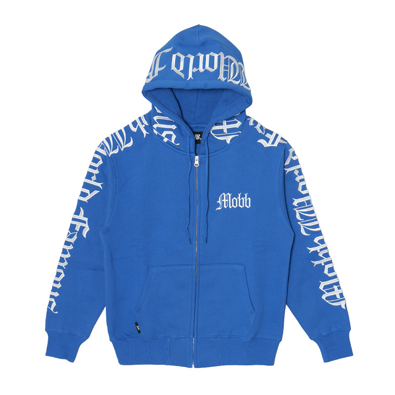 OLD LETTER ZIP HOODIE -BLUE-