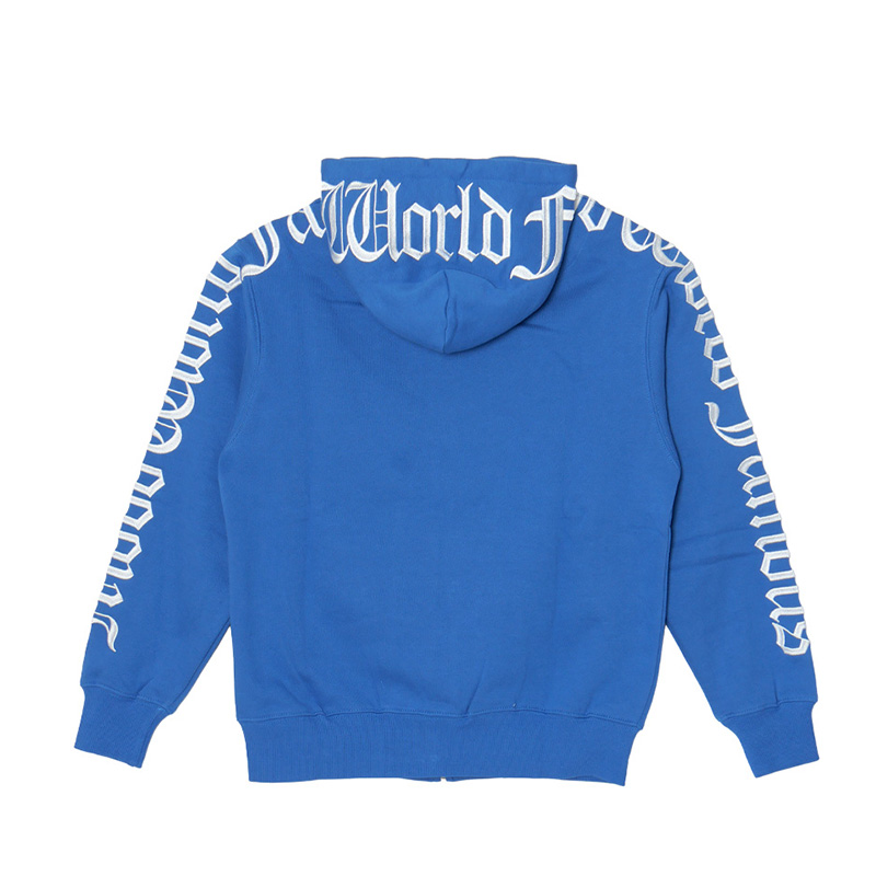 OLD LETTER ZIP HOODIE -BLUE-