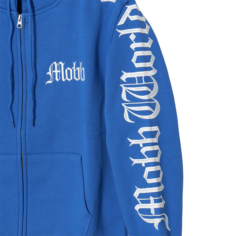 OLD LETTER ZIP HOODIE -BLUE-