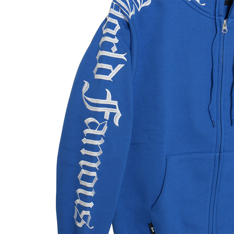 OLD LETTER ZIP HOODIE -BLUE-