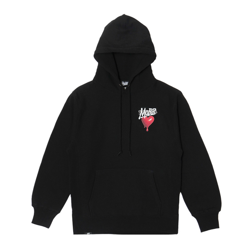 3D HEART DRIP HOODIE -BLACK-