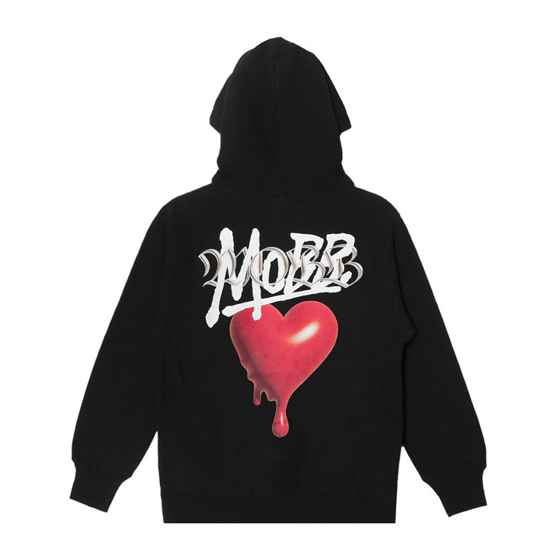 3D HEART DRIP HOODIE -BLACK-