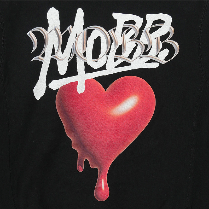 3D HEART DRIP HOODIE -BLACK-