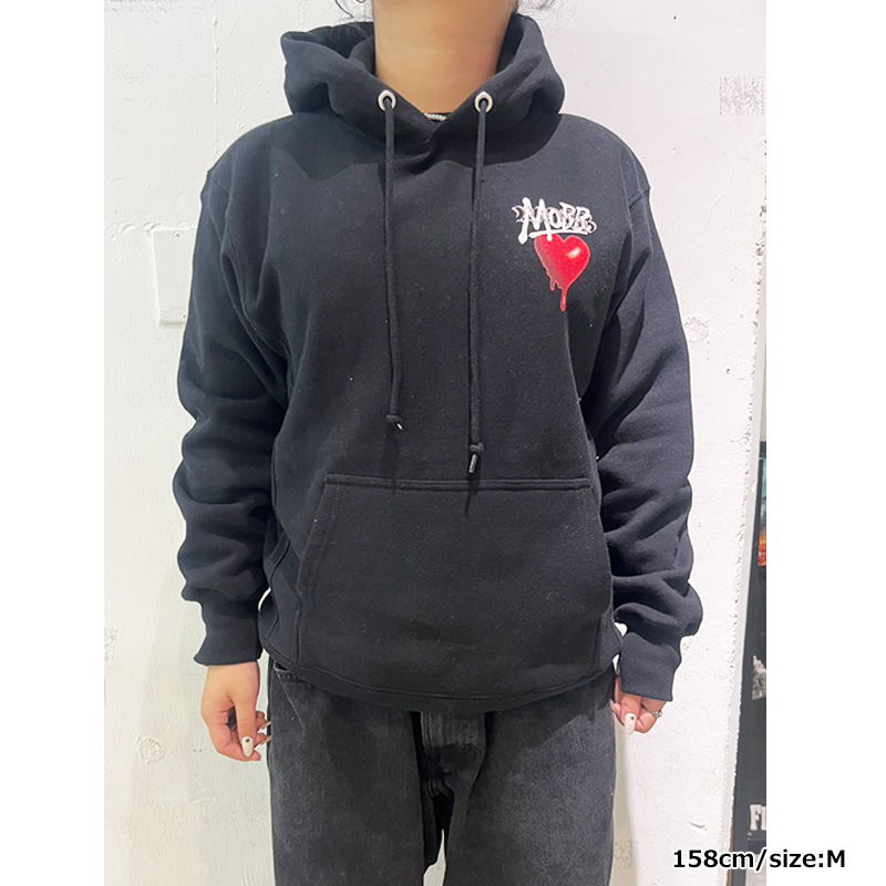 3D HEART DRIP HOODIE -BLACK-