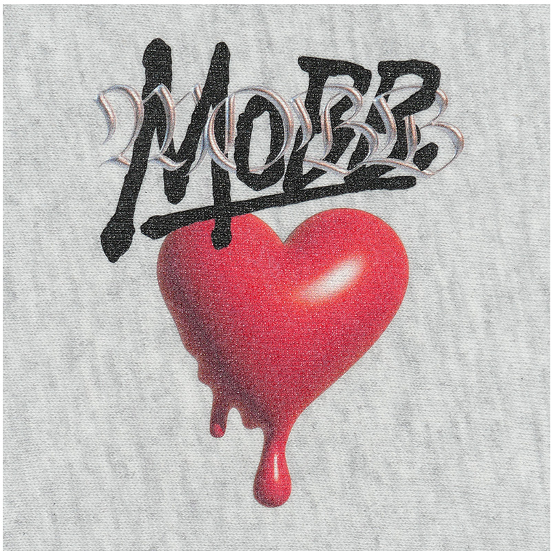 3D HEART DRIP HOODIE -GREY-