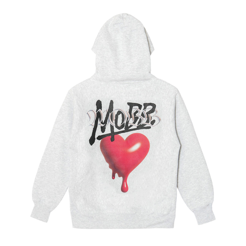 3D HEART DRIP HOODIE -GREY-