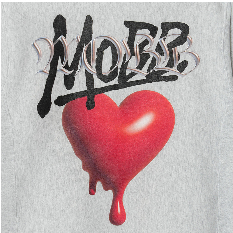 3D HEART DRIP HOODIE -GREY-