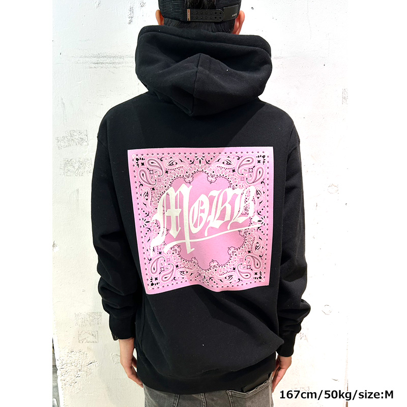 BANDANA PAISLEY HOODIE -BLACK-