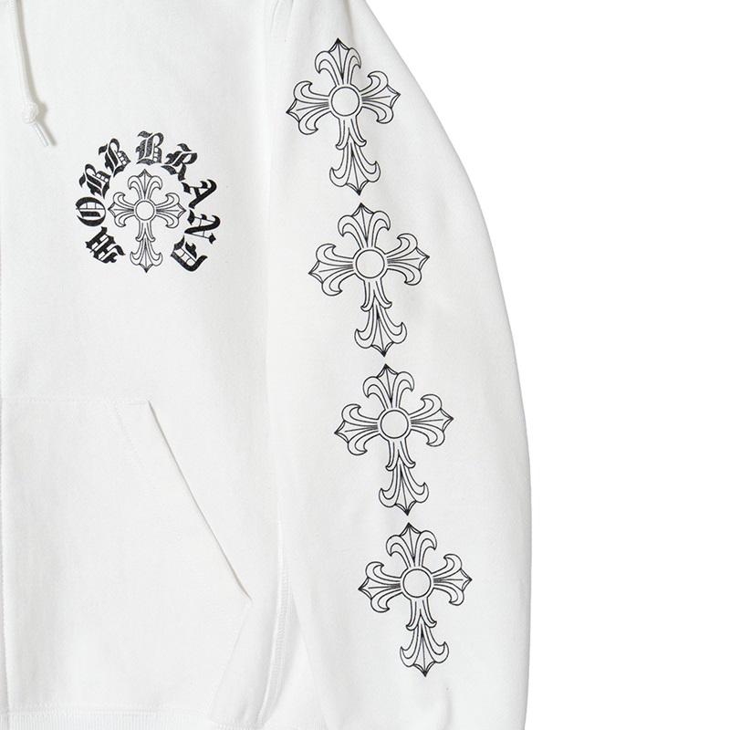 CROSS SLEEVE ZIP HOODIE -WHITE- | WALKIN STORE WEB SHOP