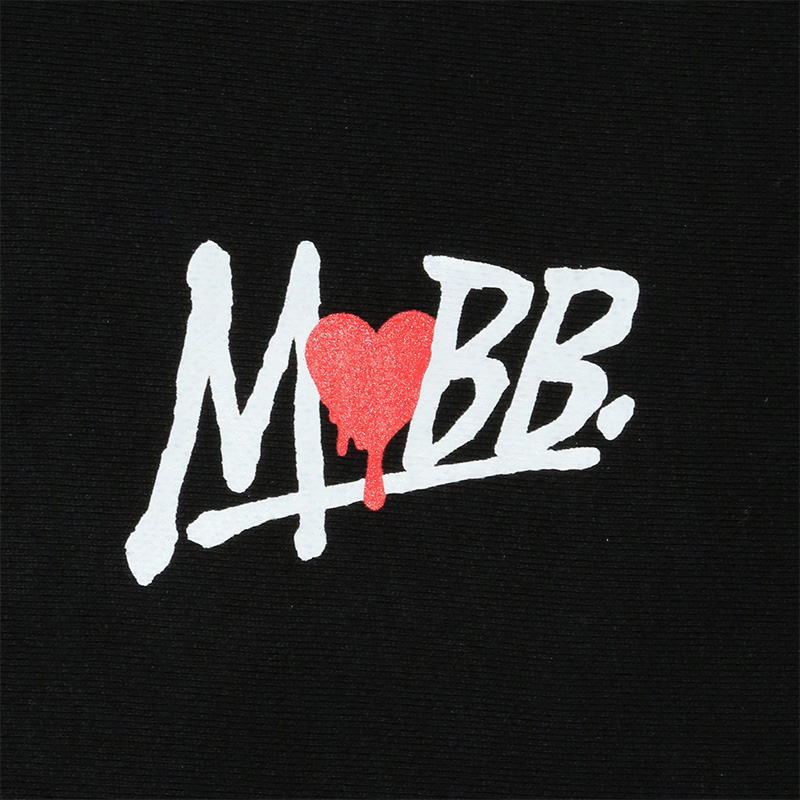 HEART DRIP ZIP HOODIE HOODIE -BLACK-