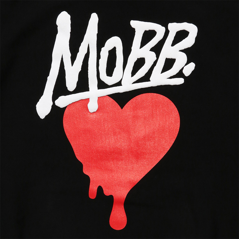 HEART DRIP ZIP HOODIE HOODIE -BLACK-