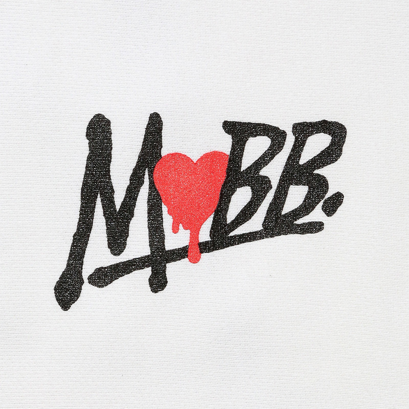 HEART DRIP ZIP HOODIE HOODIE -WHITE-