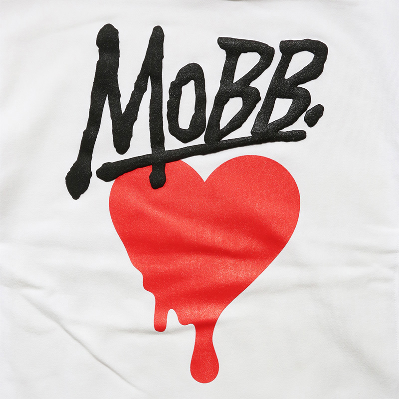 HEART DRIP ZIP HOODIE HOODIE -WHITE-