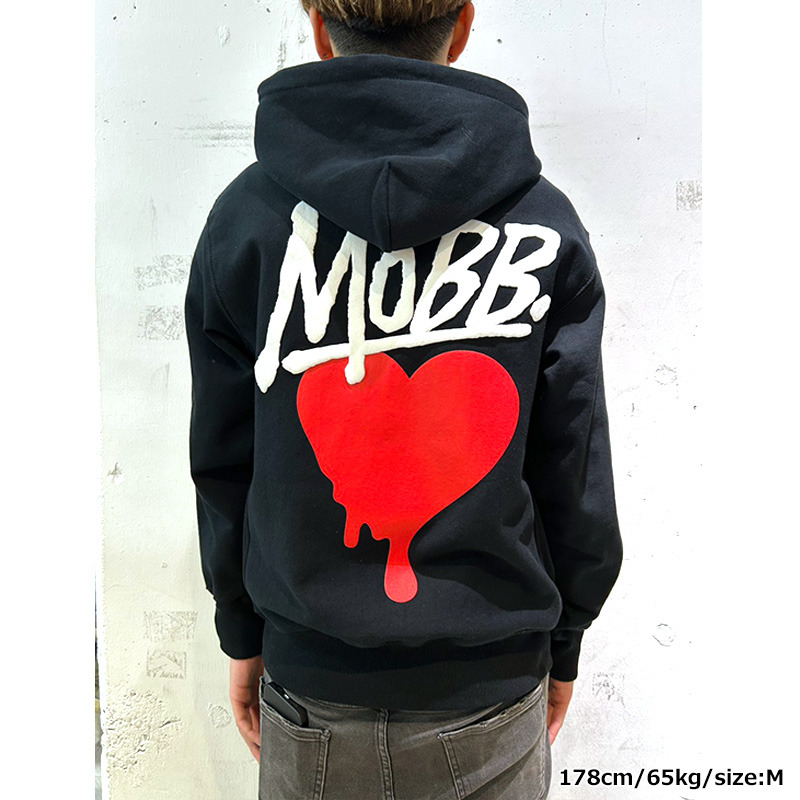 HEART DRIP ZIP HOODIE -WHITE-