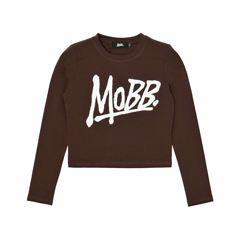 (P)OG L/S T-SHIRT -BROWN- (LADIES)
