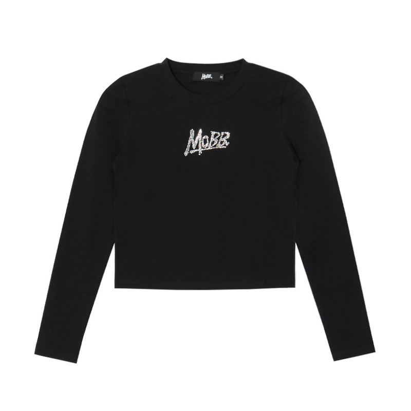OG RHINESTONE L/S T-SHIRT -BLACK- (WOMEN)