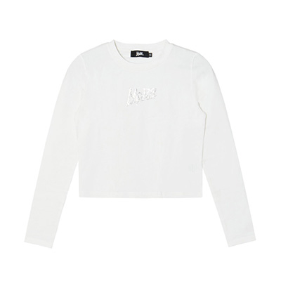 OG RHINESTONE L/S T-SHIRT -WHITE-(WOMEN)