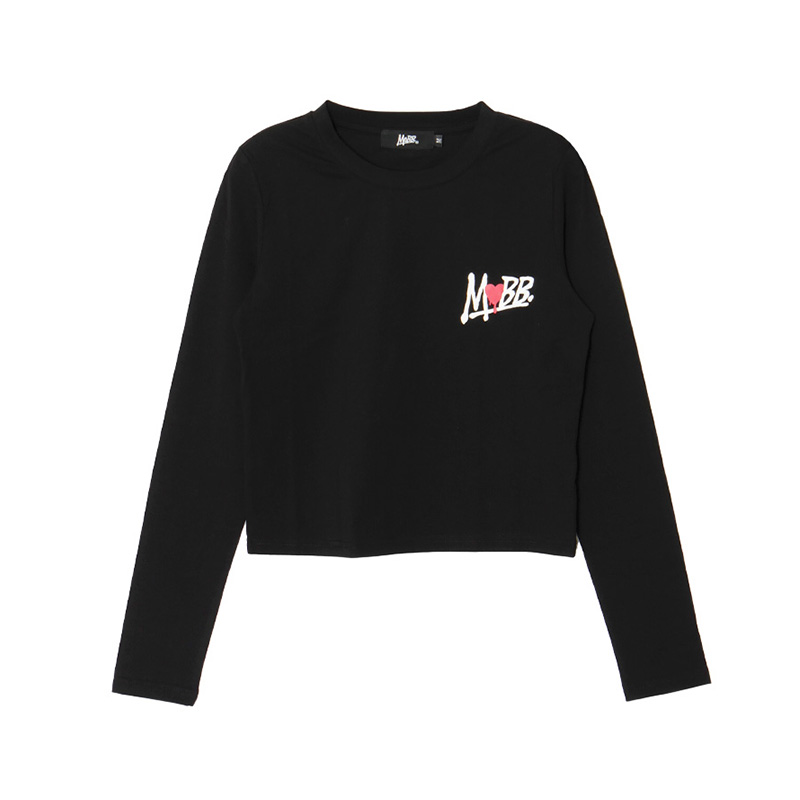 HEART DRIP L/S T-SHIRT -BLACK- (WOMEN)