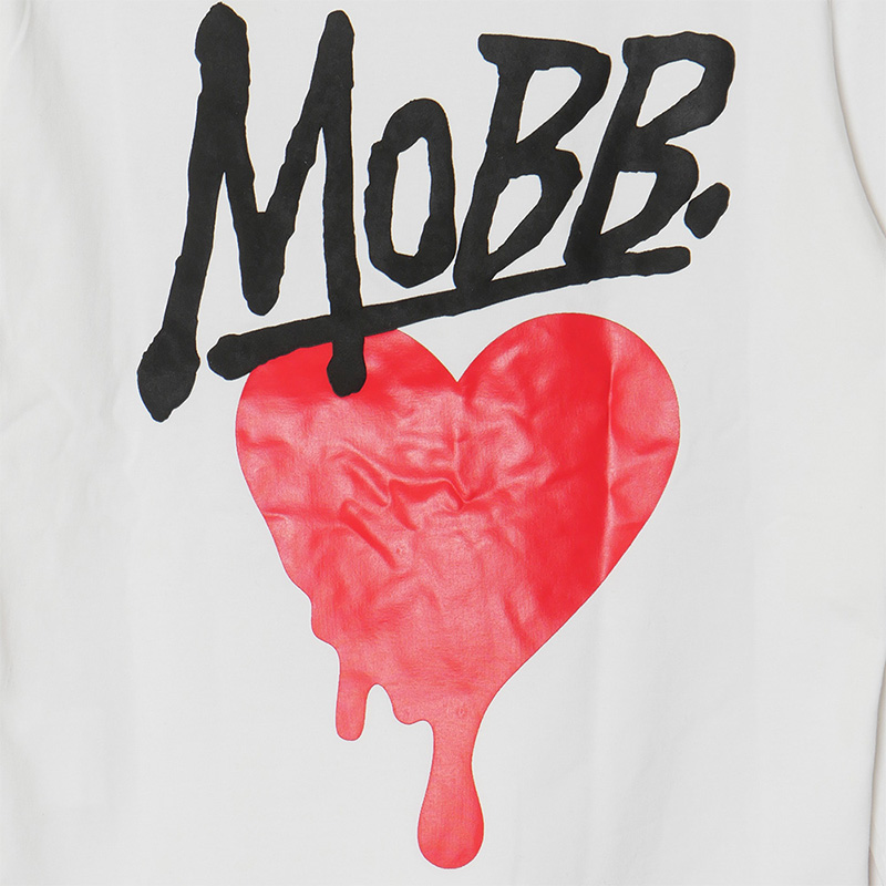 HEART DRIP L/S T-SHIRT -WHITE- (WOMEN)