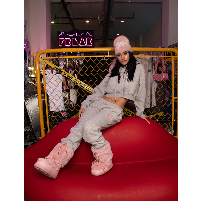 OG CROPPED HOODIE -GREY- (LADIES)