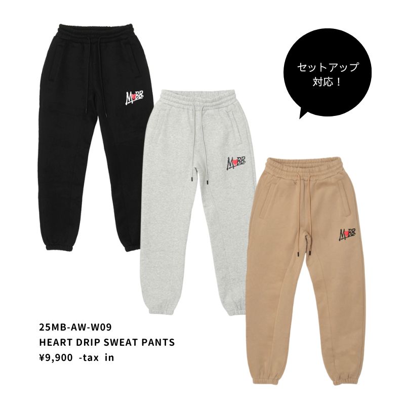 HEART DRIP CROPPED HOODIE -BLACK- (LADIES)