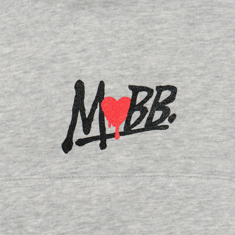 HEART DRIP CROPPED HOODIE -GREY- (LADIES)