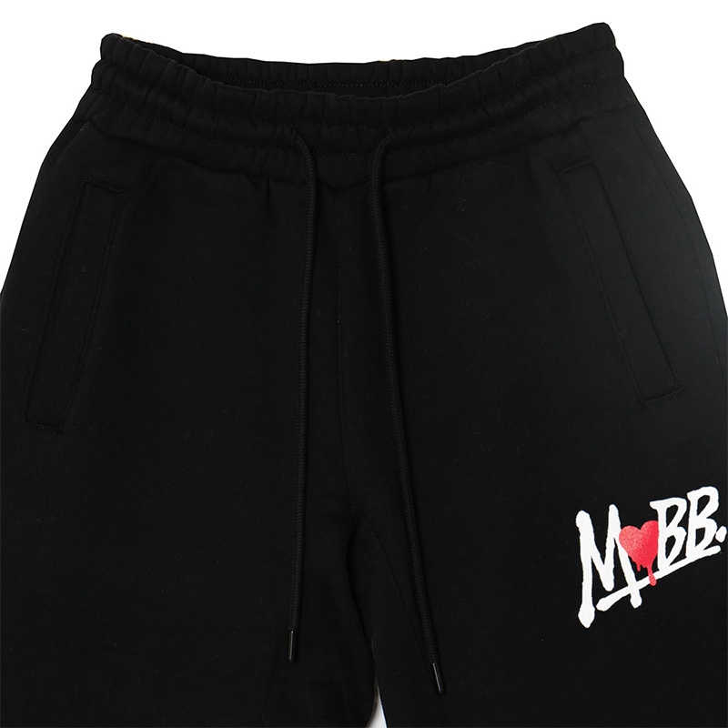 HEART DRIP SWEAT PANTS -BLACK- (LADIES)