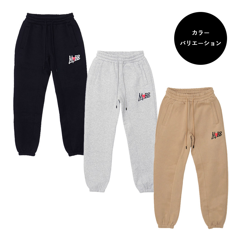 HEART DRIP SWEAT PANTS -GREY- (LADIES)