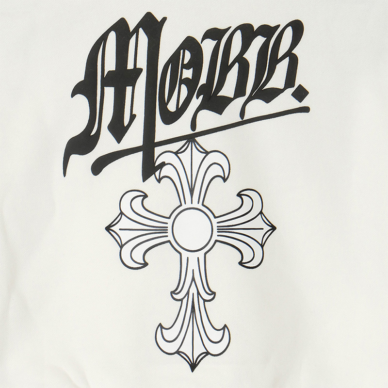 CROSS CROPPED HOODIE -WHITE- (LADIES)