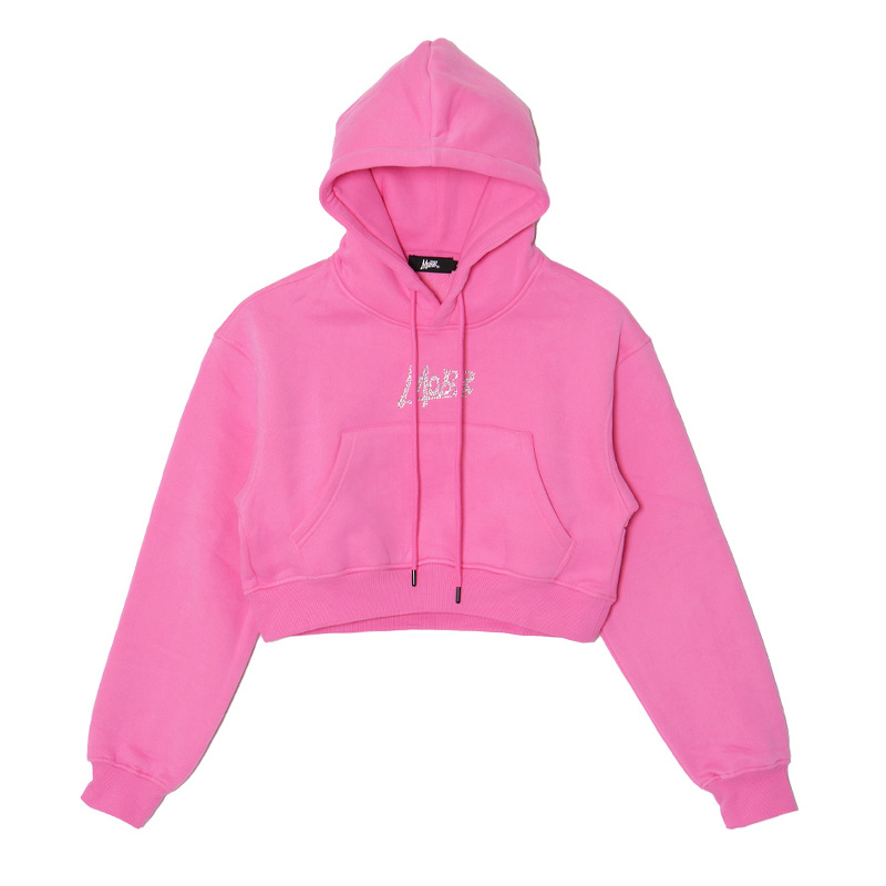 OG STONE CROPPED HOODIE -PINK- (LADIES)