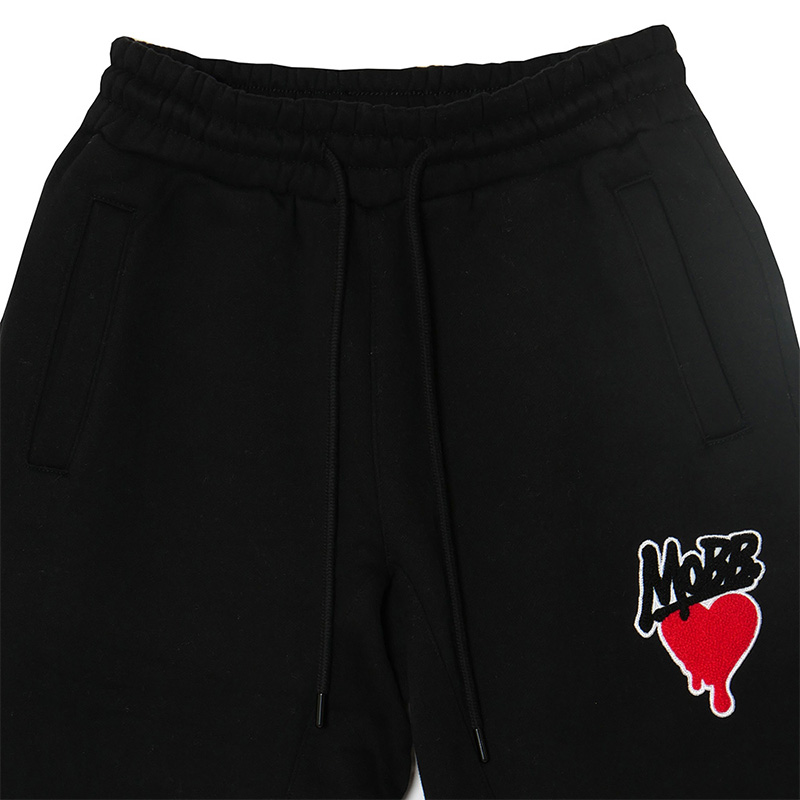 HEART DRIP WAPPEN SWEAT PANTS -BLACK- (LADIES)