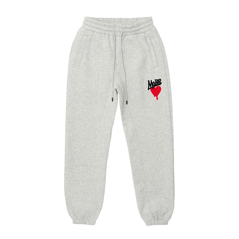 HEART DRIP WAPPEN SWEAT PANTS -GREY- (LADIES)