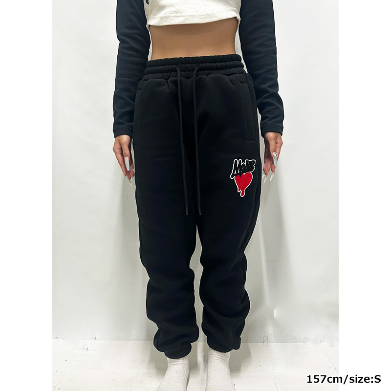HEART DRIP WAPPEN SWEAT PANTS -GREY- (LADIES)