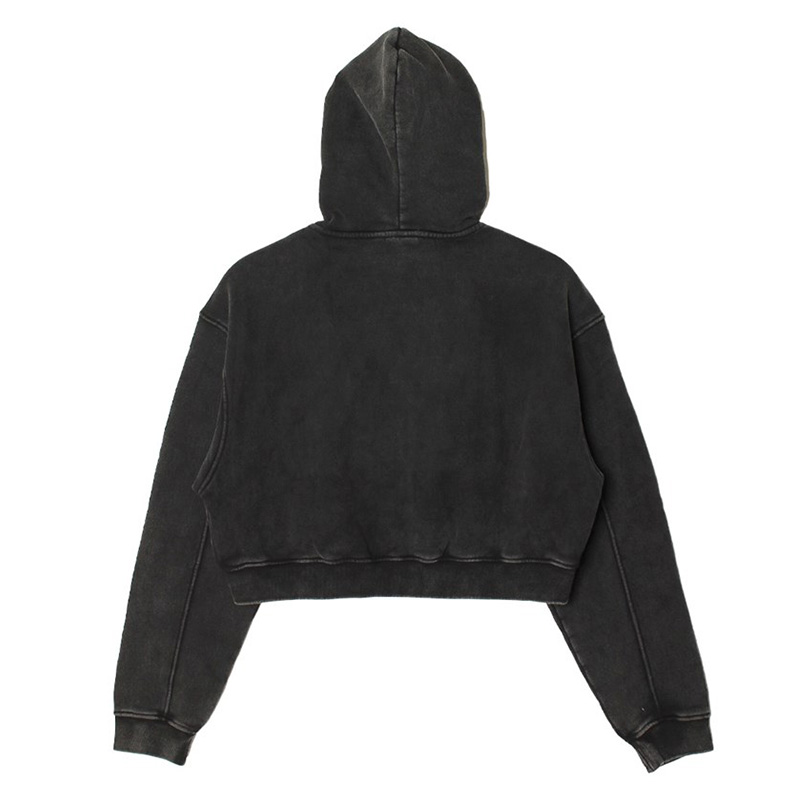 OLD OG PIGMENT ZIP HOODIE -BLACK- (LADIES)