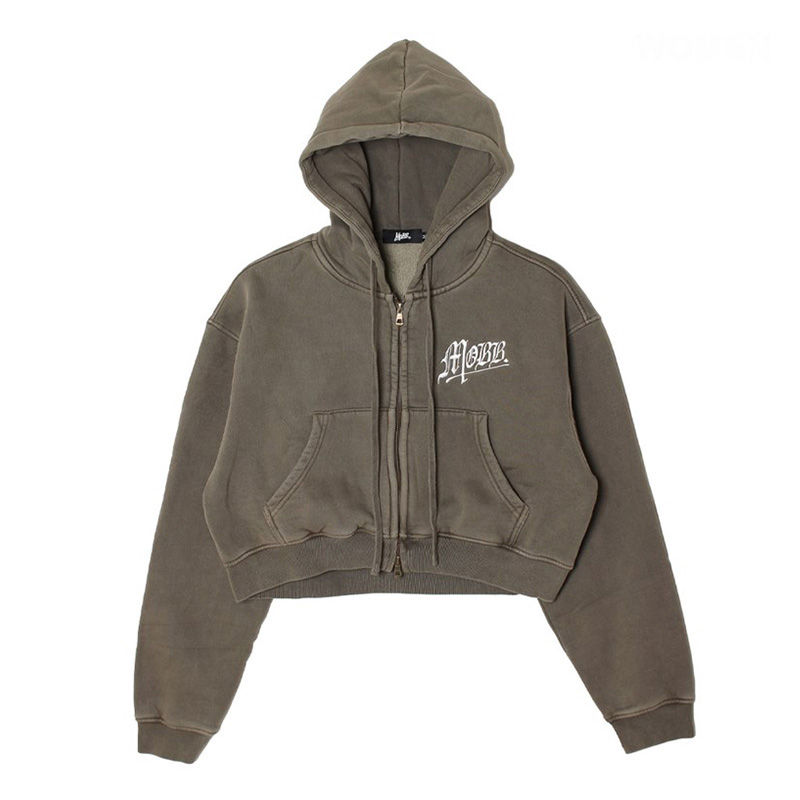 OLD OG PIGMENT ZIP HOODIE -BROWN- (LADIES)