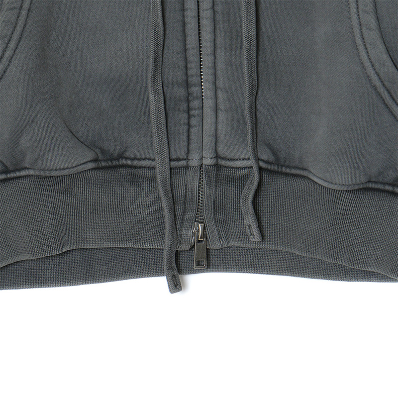 OLD OG PIGMENT ZIP HOODIE -GREY- (LADIES)