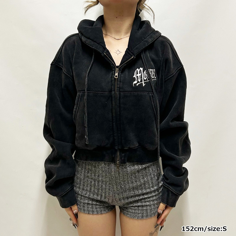 OLD OG PIGMENT ZIP HOODIE -GREY- (LADIES)