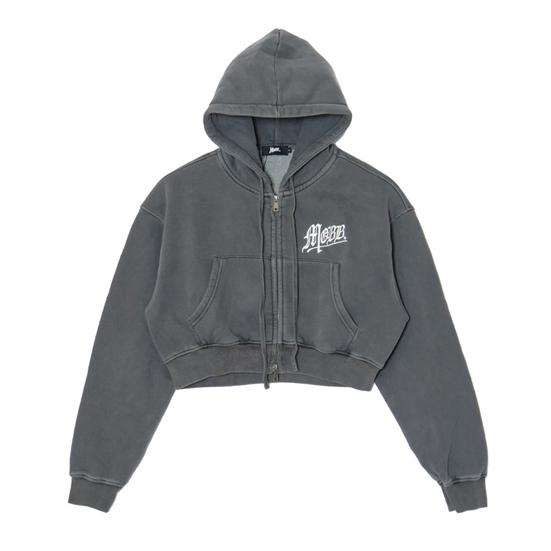 OLD OG PIGMENT ZIP HOODIE -GREY- (LADIES)