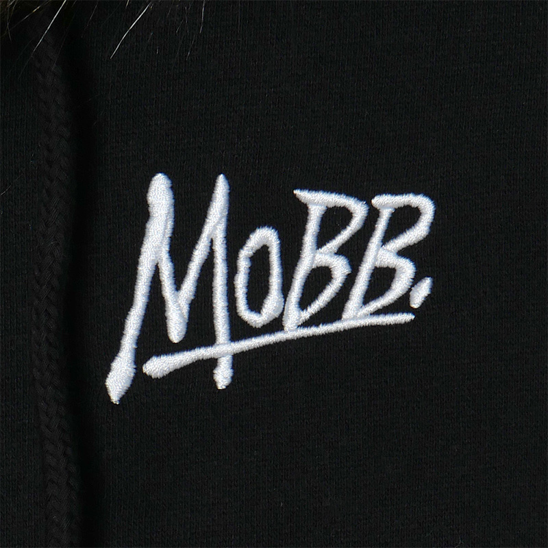OG CROPPED FUR ZIP HOODIE -BLACK- (LADIES)