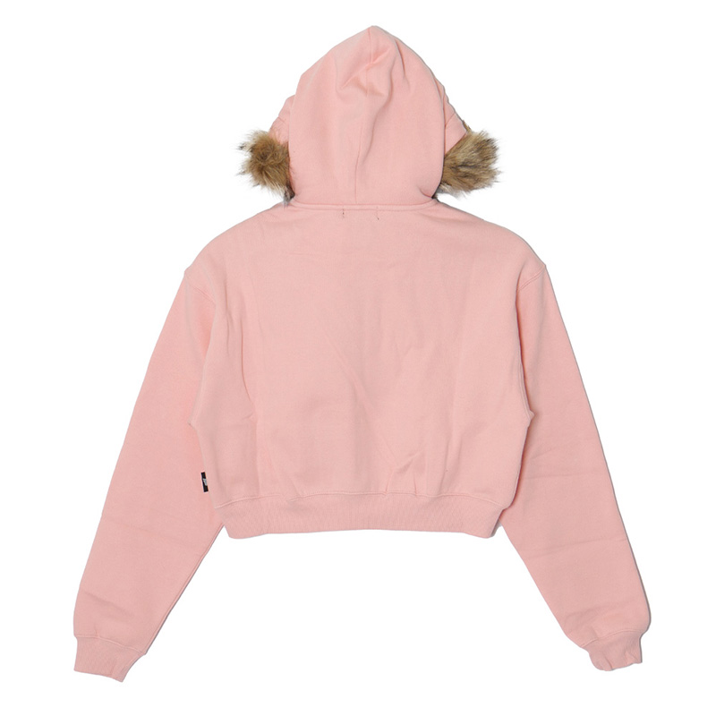 OG CROPPED FUR ZIP HOODIE -PINK- (LADIES)
